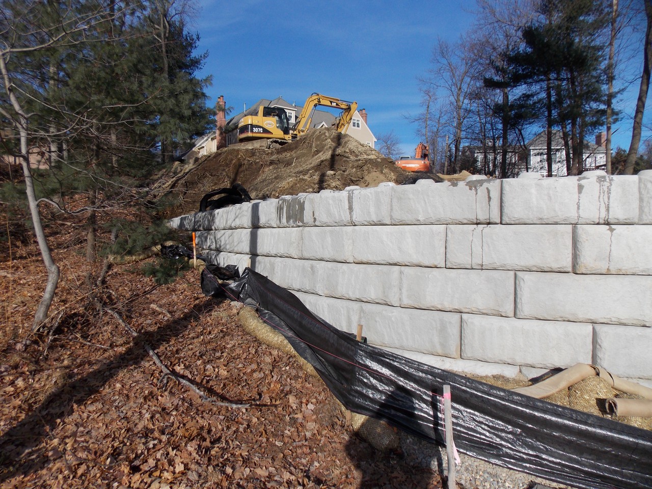 Retaining Wall at Branca Residence, Shrewsbury, MA