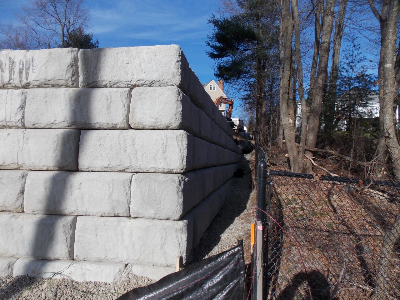 Retaining Wall at Branca Residence, Shrewsbury, MA