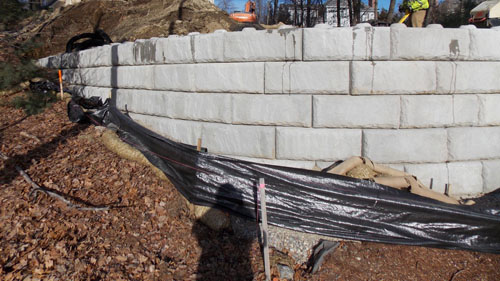 Retaining Wall at Branca Residence, Shrewsbury, MA